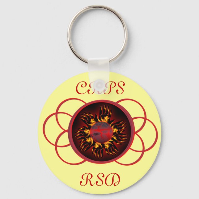 CRPS/RSD Lava Glow & Scroll Cream KeyChain (Front)