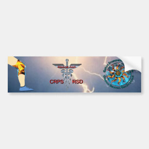 CRPS RSD Medical Alert & Lightning Asclepius Caduc Bumper Sticker