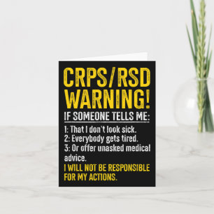 Crps Rsd Warning Crps Awareness Survivor Crps Warr Card