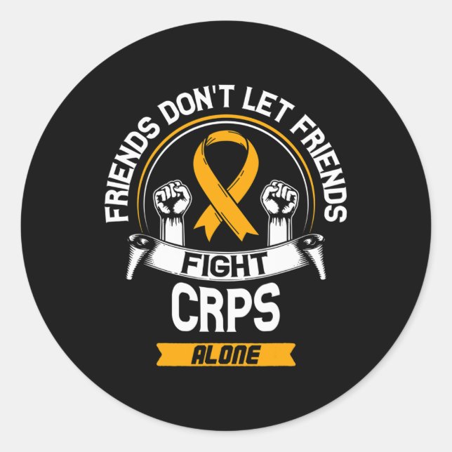 Crps Survivor Algodystrophy Awareness Ribbon  Classic Round Sticker (Front)