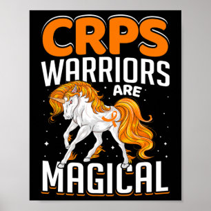 Crps Warrior Are Magical Unicorn Orange Ribbon Awa Poster