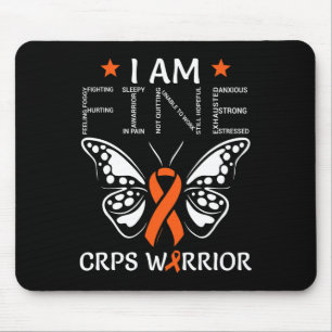 Crps Warrior I Am Fine Orange Ribbon Butterfly Rsd Mouse Mat