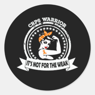 CRPS Warrior  Not For The Weak Orange Ribbon Aware Classic Round Sticker