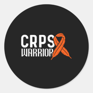 Crps Warrior Orange Ribbon Crps Awareness Classic Round Sticker