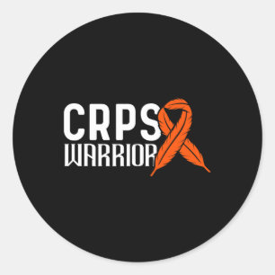 Crps Warrior Orange Ribbon - Crps Awareness Classic Round Sticker