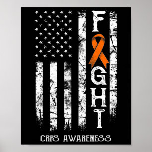 Crps Warrior Us Flag Rsd Crps Awareness  Poster