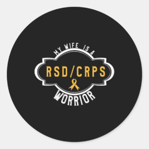 Crpsrsd Awareness Orange Ribbon Tee Gift For Wife  Classic Round Sticker