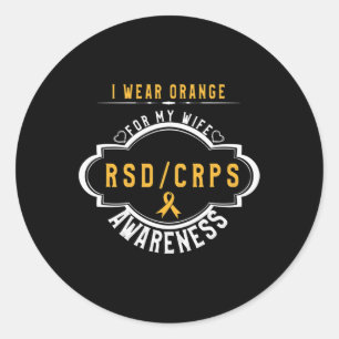 Crpsrsd Awareness Orange Ribbon Tee Gift For Wife Classic Round Sticker