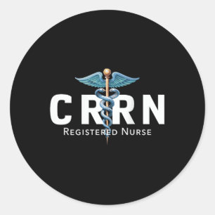 Crrn Certified Rehabilitation Registered Nurse Hos Classic Round Sticker