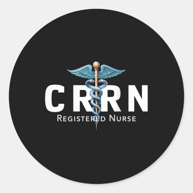 Crrn Certified Rehabilitation Registered Nurse Hos Classic Round Sticker (Front)