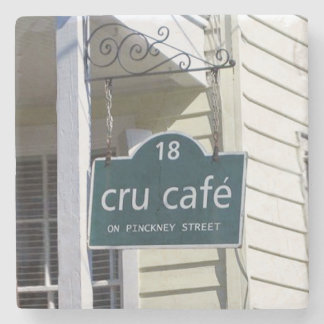 Cru Cafe Charleston, SC. Marble Stone Coaster. Stone Coaster