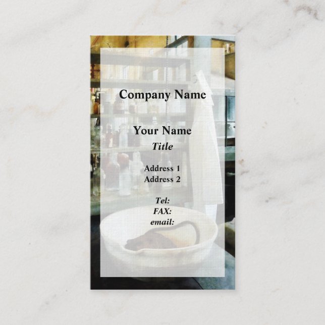 Crucible and Lab Coat Business Card (Front)