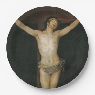 Crucified Christ (Jesus on the Cross) (by Goya) Paper Plate