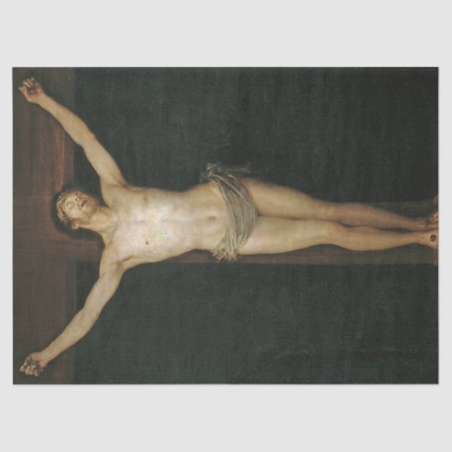 Crucified Christ (Jesus on the Cross) (by Goya) Tissue Paper (Front)