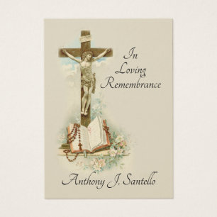 Crucified Jesus Catholic Funeral Holy Card -