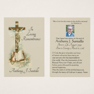 Crucified Jesus Catholic Funeral Holy Card -