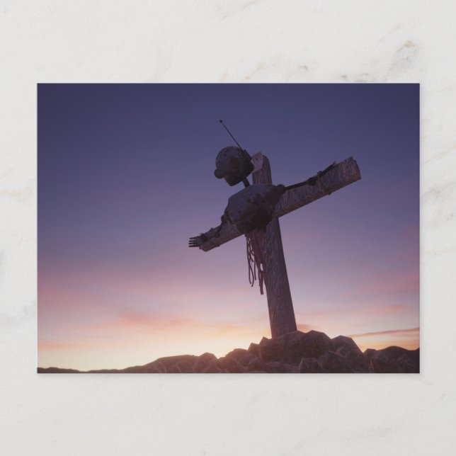 Crucified Robot Postcard (Front)