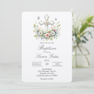 Crucifix  baptismInvitation Invitation