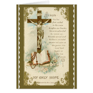 Crucifix Bible Rosary Prayer Gold Flowers lilies
