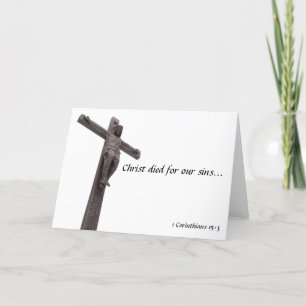 Crucifix Christ Died For Our Sins I Holiday Card