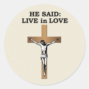 Crucifix Classic Round Sticker