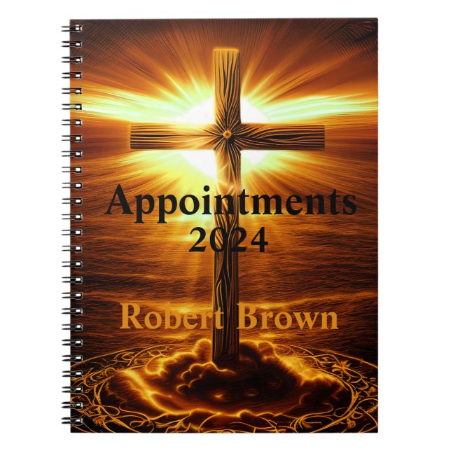 Crucifix Cross Golden Sunrise  Notebook (Front)