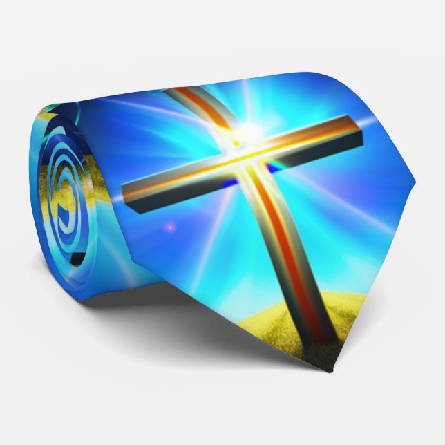  Crucifix Cross Jesus  Tie (Rolled)
