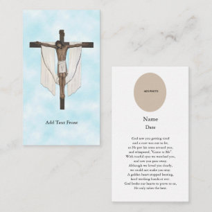 Crucifix Photo Memorial Prayer Enclosure Card