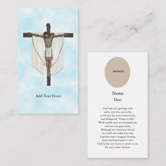 Crucifix Photo Memorial Prayer Enclosure Card