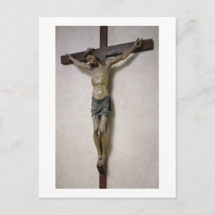 Crucifix (polychrome wood) postcard