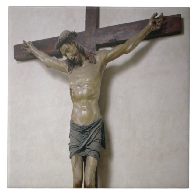 Crucifix (polychrome wood) tile (Front)