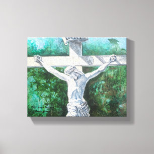 Crucifix Resurrection Painting Canvas Print