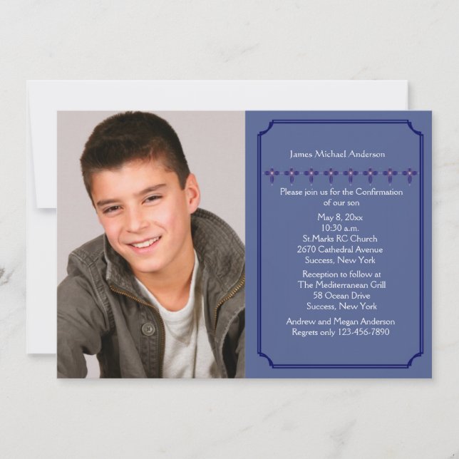 Crucifix Row Religious Photo Invitation (Front)