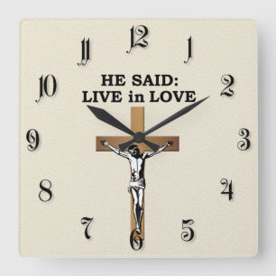 Crucifix Square Wall Clock