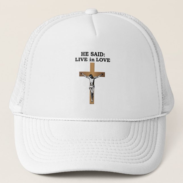 Crucifix Trucker Hat (Front)