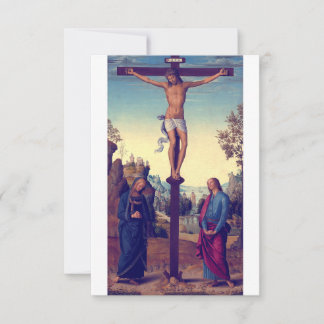 Crucifixion By Perugino Holy Card
