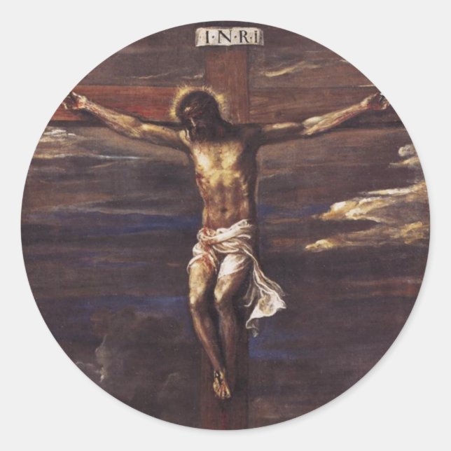 Crucifixion Classic Round Sticker (Front)