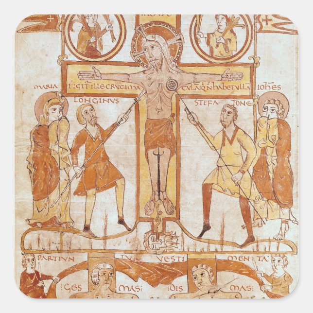 Crucifixion & Division of  Clothes of the Square Sticker (Front)