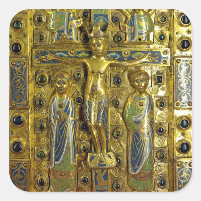 Crucifixion of Christ, Limoges, 13th century Square Sticker (Front)