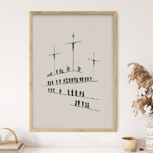 Crucifixion of Christ, Old Rugged Cross, Jesus Art Poster