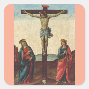 Crucifixion of Jesus by Cosimo Rosselli Square Sticker