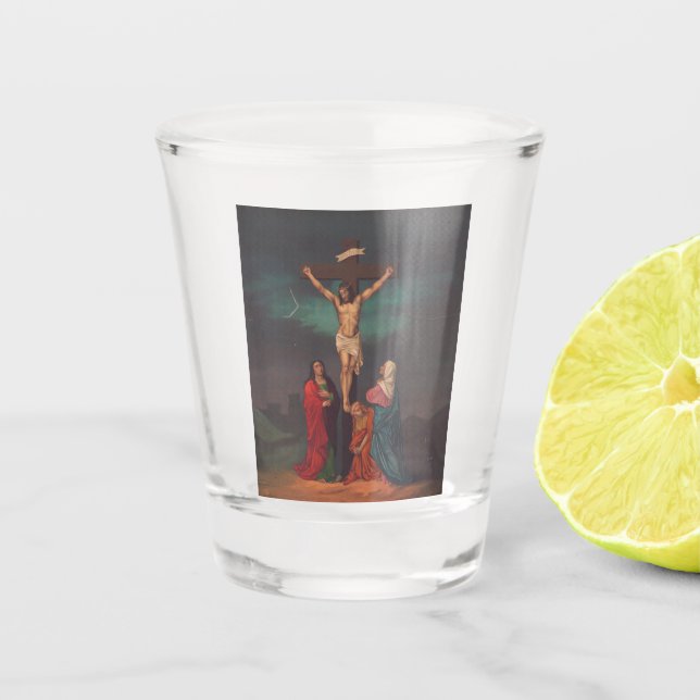 Crucifixion of Jesus Christ Shot Glass (Front)