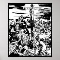 Crucifixion of Jesus Christ Vintage Art Print!