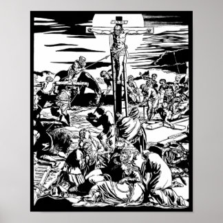 Crucifixion of Jesus Christ Vintage Art Print! Poster