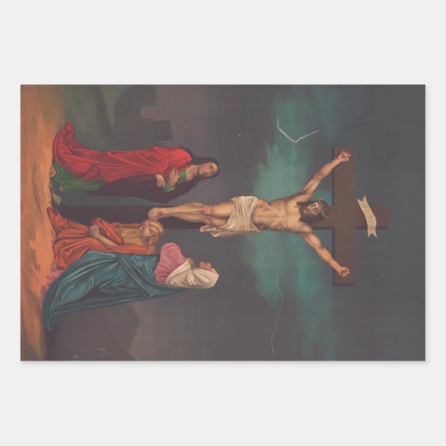 Crucifixion of Jesus Christ Wrapping Paper Sheet (Front)