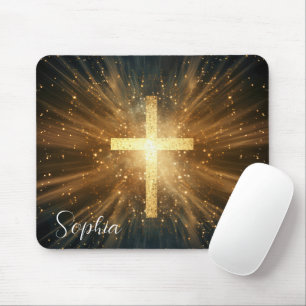 Crucifixion Of Jesus Glow Jesus Light Custom Name Mouse Mat
