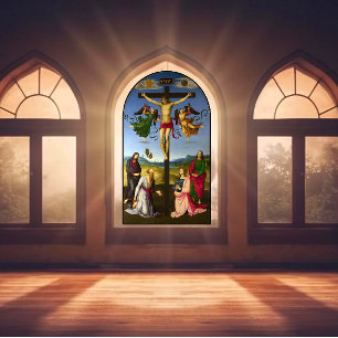Crucifixion of Jesus Raphael Circa 1500s Window Cling