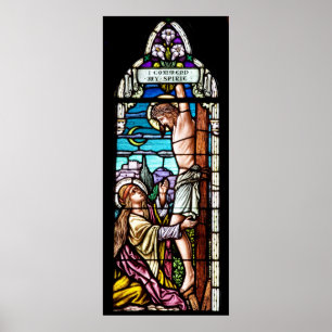 Crucifixion of Jesus - Stained glass window Poster