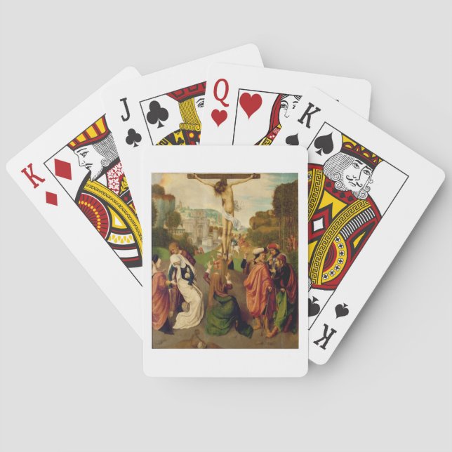 Crucifixion (oil on panel) playing cards (Back)
