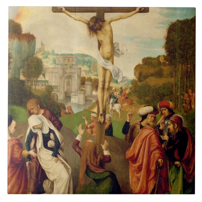 Crucifixion (oil on panel) tile (Front)